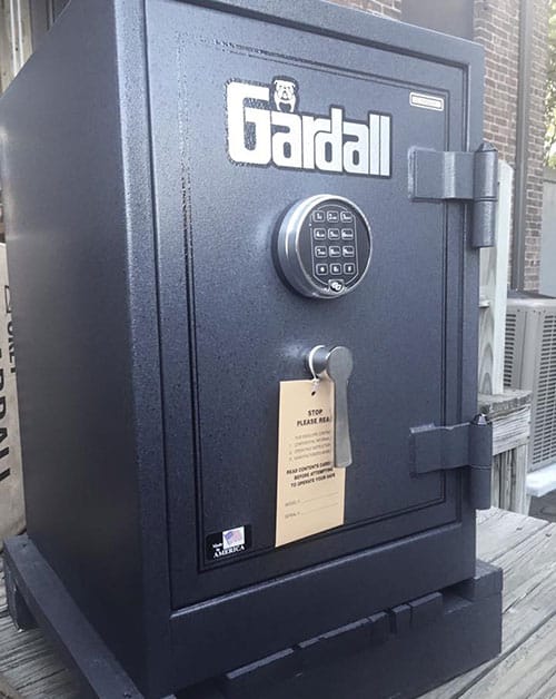 image of a small, fire-proof Gardall safe
